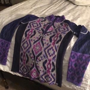 Title nine merino wool zip neck sweater.